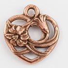 20mm Antique Copper Tierracast Floral Heart Charm #CK611-General Bead