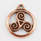19mm Antique Copper Tierracast Triskele Drop #CK615-General Bead
