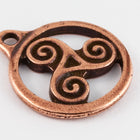 19mm Antique Copper Tierracast Triskele Drop #CK615-General Bead