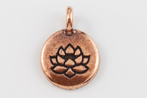 17mm Antique Copper Tierracast Lotus Charm #CK620-General Bead