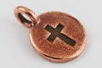 17mm Antique Copper Tierracast Cross Charm #CK623-General Bead