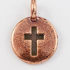 17mm Antique Copper Tierracast Cross Charm #CK623-General Bead