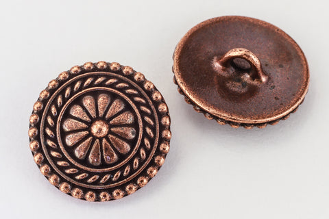 18mm Antique Copper TierraCast Bali Button (15 Pcs) #CK627-General Bead
