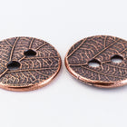 17mm Antique Copper TierraCast Round Leaf Button (20 Pcs) #CK630-General Bead