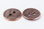 17mm Antique Copper TierraCast Round Leaf Button (20 Pcs) #CK630-General Bead