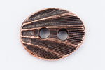 17mm Antique Copper TierraCast Oval Shell Button (20 Pcs) #CK631-General Bead