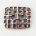 15mm Antique Copper TierraCast Hammered Rectangle Button (20 Pcs) #CK632-General Bead