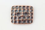 15mm Antique Copper TierraCast Hammered Rectangle Button (20 Pcs) #CK632-General Bead