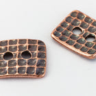 15mm Antique Copper TierraCast Hammered Rectangle Button (20 Pcs) #CK632-General Bead