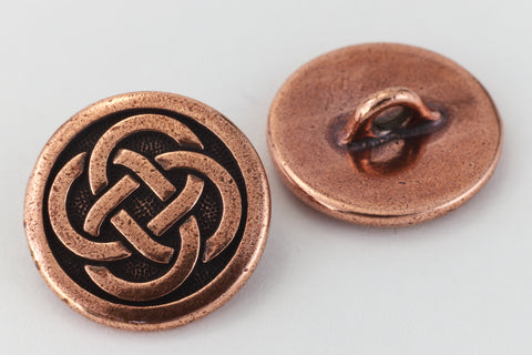 16mm Antique Copper TierraCast Celtic Knot Button (15 Pcs) #CK634-General Bead