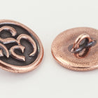 17mm Antique Copper TierraCast "Om" Button (15 Pcs) #CK635-General Bead