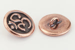17mm Antique Copper TierraCast "Om" Button (15 Pcs) #CK635-General Bead