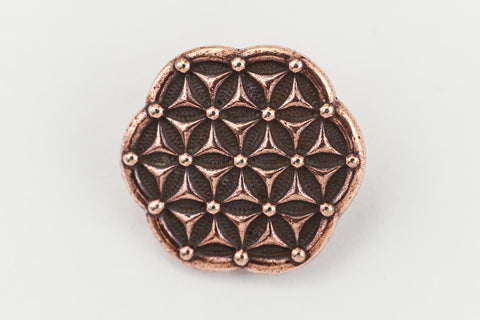 16mm Antique Copper TierraCast Flower of Life Button (20 Pcs) #CK637-General Bead
