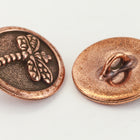 17mm Antique Copper TierraCast Dragonfly Button (20 Pcs) #CK638-General Bead