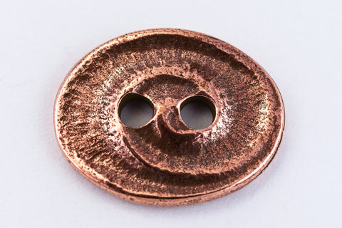 18mm Antique Copper TierraCast Oval Swirl Button (20 Pcs) #CK639-General Bead