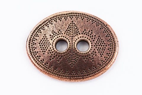 19mm Antique Copper TierraCast Tribal Oval Button (20 Pcs) #CK641-General Bead