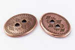 19mm Antique Copper TierraCast Tribal Oval Button (20 Pcs) #CK641-General Bead