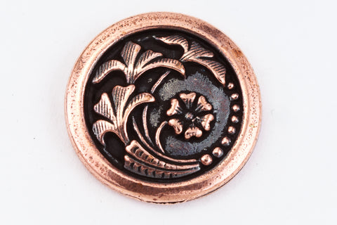 17mm Antique Copper TierraCast Czech Flower Button (15 Pcs) #CK643-General Bead