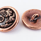 17mm Antique Copper TierraCast Czech Flower Button (15 Pcs) #CK643-General Bead