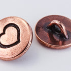 12mm Antique Copper TierraCast Heart Button (20 Pcs) #CK648-General Bead