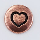 12mm Antique Copper TierraCast Heart Button (20 Pcs) #CK648-General Bead