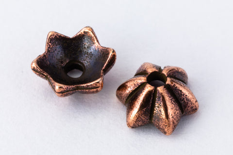 5mm Antique Copper TierraCast Talavera Star Bead Cap (50 Pcs) #CK749-General Bead