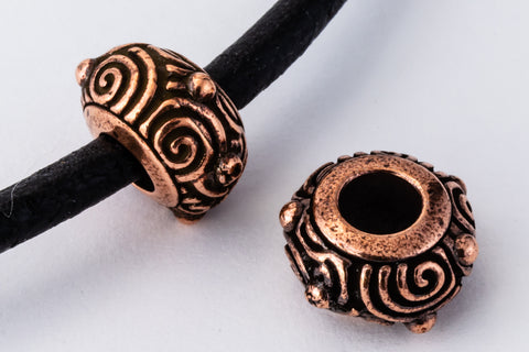12mm Antique Copper TierraCast Spiral Euro Bead (20 Pcs) #CK751-General Bead