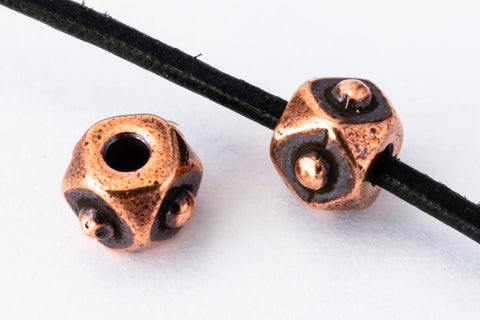 4mm Antique Copper TierraCast Faceted Cube Bead (50 Pcs) #CK754-General Bead