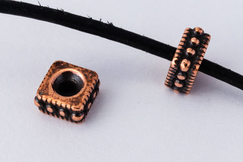 4mm Antique Copper TierraCast Rococo Square Bead (50 Pcs) #CK770-General Bead