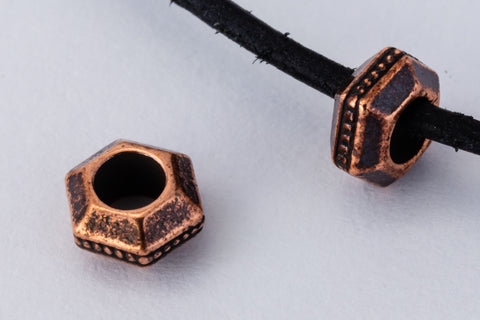 5mm Antique Copper TierraCast Faceted Hexagon Heishi (50 Pcs) #CK778-General Bead
