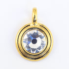 34ss Bright Gold TierraCast Stepped Bezel Charm (All Colors) #CK795-General Bead