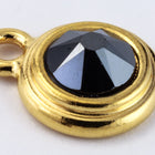 34ss Swarovski Jet Hematite/Bright Gold TierraCast Stepped Bezel Drop (10 Pcs) #CK797-General Bead