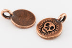 17mm Antique Copper TierraCast Skull Charm (20 Pcs) #CK828-General Bead