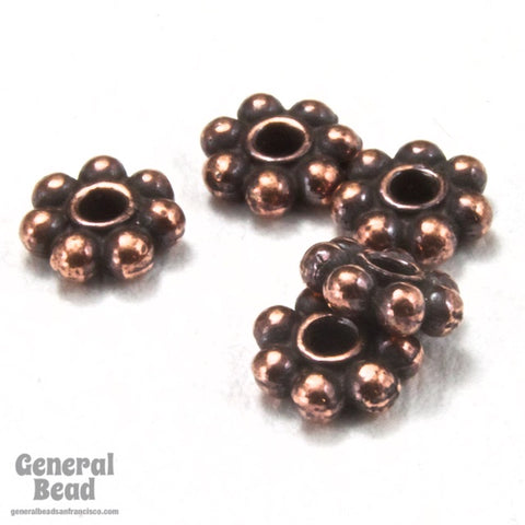5mm Antique Copper Tierracast Pewter Beaded Daisy Spacer #CKC207-General Bead