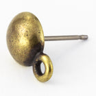 8mm Antique Brass Tierracast Pewter Dome Ear Post #CKE311-General Bead