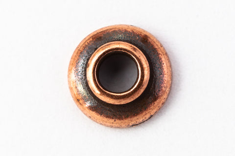 7mm Antique Copper Tierracast Pewter Smooth Bead Cap #CKE324-General Bead