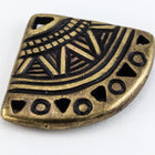 15mm Antique Brass Tierracast Pewter Ethnic Fan Link (15 Pcs) #CKE375-General Bead