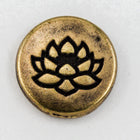 12mm Antique Brass Tierracast Lotus Button (20 Pcs) #CKE384-General Bead