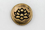 12mm Antique Brass Tierracast Lotus Button (20 Pcs) #CKE384-General Bead