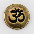 12mm Antique Brass Tierracast "Om" Button (20 Pcs) #CKE385-General Bead