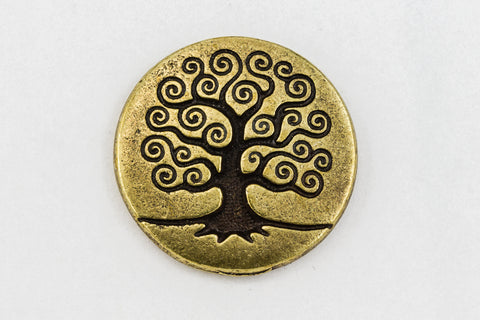 16mm Antique Brass Tierracast "Tree of Life" Button (15 Pcs) #CKE386-General Bead