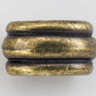6mm x 2mm Antique Brass Tierracast Deco Barrel (10 Pcs) #CKE416-General Bead