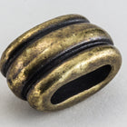 6mm x 2mm Antique Brass Tierracast Deco Barrel (10 Pcs) #CKE416-General Bead