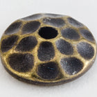 6mm Antique Brass Tierracast Pewter Hammered Bead Cap (25 Pcs) #CKE417-General Bead