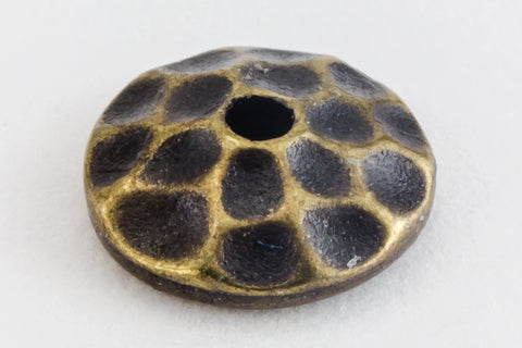 6mm Antique Brass Tierracast Pewter Hammered Bead Cap (25 Pcs) #CKE417-General Bead
