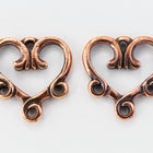 13mm Antique Copper Tierracast 3 to 1 Vine Heart Link #CKD432-General Bead