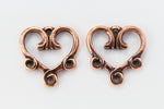 13mm Antique Copper Tierracast 3 to 1 Vine Heart Link #CKD432-General Bead