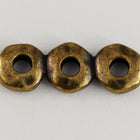 7mm x 18mm Antique Brass TierraCast 3 Hole Nugget Spacer Bar (20 Pcs) #CK483-General Bead