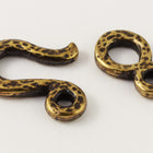 14mm Antique Brass Tierracast Pewter Hammered Hook & Eye Clasp (15 Sets) #CK519-General Bead