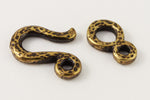 14mm Antique Brass Tierracast Pewter Hammered Hook & Eye Clasp (15 Sets) #CK519-General Bead